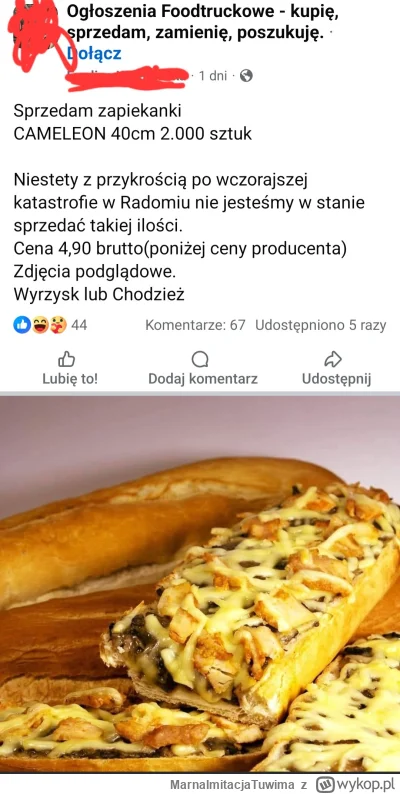 MarnaImitacjaTuwima - Ktoś ma ochote na kraftowe zapiekanki z foodtrucka będącego na ...