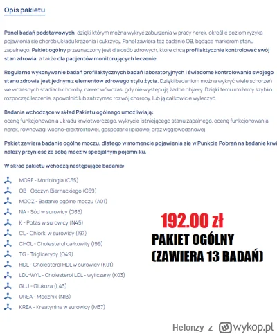 Helonzy - PAKIET OGÓLNY (ZAWIERA 13 BADAŃ) 192.00 zł 