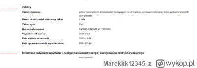 Marekkk12345 - Czy Daniel Magical łamie zakaz sądowy?

https://aplikacja.ceidg.gov.pl...