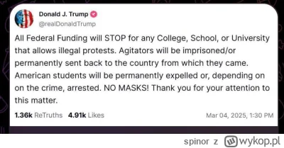 spinor - #usa #polityka #trump Trump już nawet zabrania protestów.