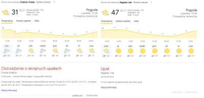 BNM2136 - #pogoda #upal
49 stopni w bagdadzie to tylko upał, 31 stopni w krakowie to ...