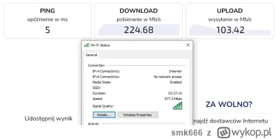 smk666 - @WladcaPiorunow 
A tutaj masz jeszcze speedtest na drugim kompie, z gorszą k...