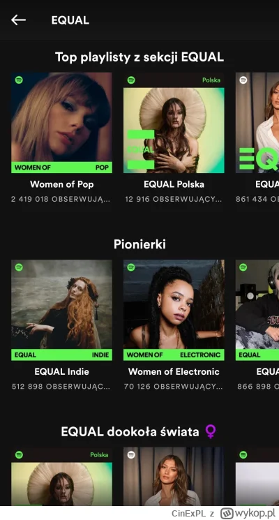 CinExPL - @vieveble: podobny motyw z kategorią "EQUAL" na Spotify, niby "equal" (równ...