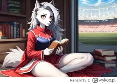 Renard15 - #furry 
pięknie mi wyszło połączenie "postać czyta książke" "sceneria spor...