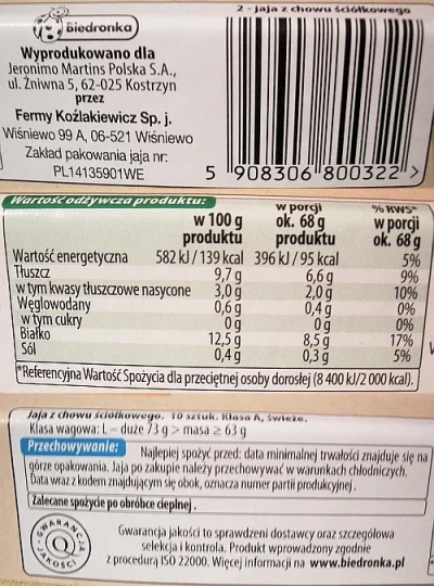 wkto - #listaproduktow
#jajasciolkowe rozmiar L Moja Kurka #biedronka
aktualny produc...