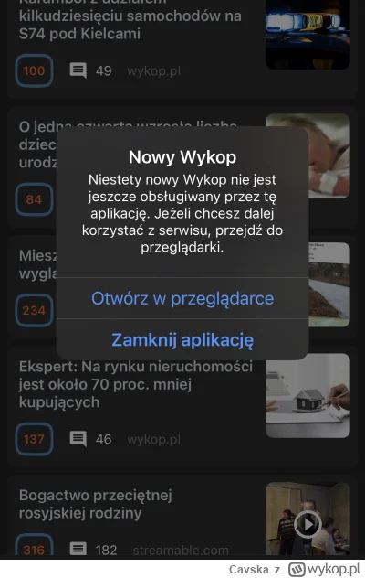 Cavska - @wykop: Odkąd została zmieniona szata graficzna nie można korzystać normalni...