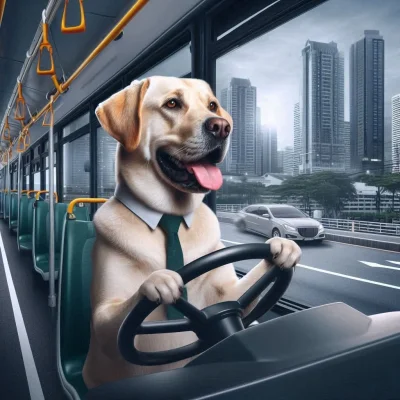 Lardor - Mój pies sama prowadzi miejski autobusem. Ma dzisiaj urodziny, żaden pasażer...
