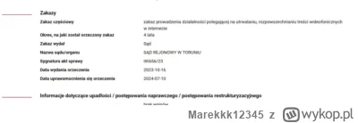 Marekkk12345 - Informacja o zakazie streamowania przez Daniela 

https://aplikacja.ce...