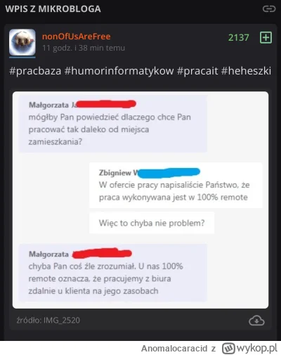 Anomalocaracid - @nonOfUsAreFree: 2137 lajków