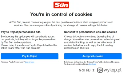 N.....B - Widzieliście już gdzieś płatną opcję odrzucenia zgody na "ciasteczka" / rek...