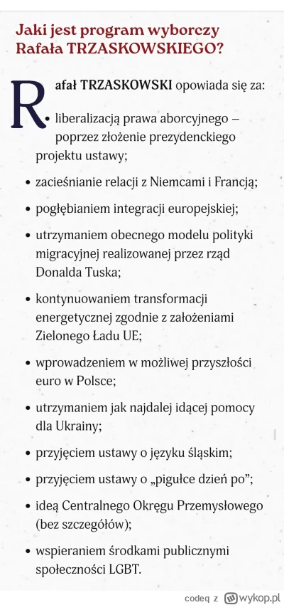 codeq - Wybierzcie trzaskoskiego to będziecie mieć nielegalnych imigrantów, lgbt, wpr...