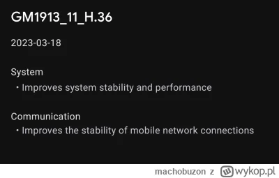 machobuzon - Szok! Właśnie wleciała nowa aktualizacja do Oneplus 7 pro.
GM191311H.36 ...