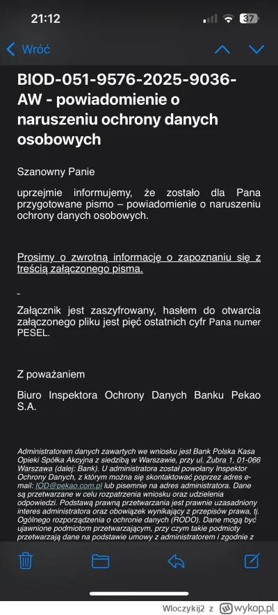 Wloczykij2 - To scam?
Spotkał się ktoś z takim mailem?

#kiciochpyta #pytaniedoeksper...