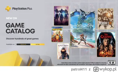 patrol411 - PlayStation Plus extra i premium na luty:

- Horizon Forbidden West | PS4...