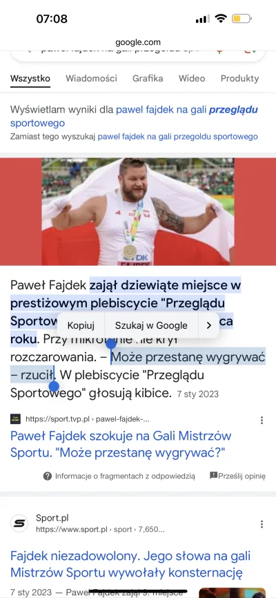 Fafulec98 - No i przestał 
PS. Myślałem, że chłop w tym śmiesznym sporcie co igrzyska...