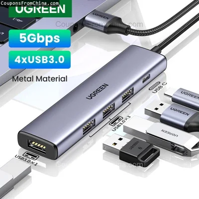 n____S - ❗ UGREEN USB-C Hub 4 Ports
〽️ Cena: 9.61 USD (dotąd najniższa w historii: 9....