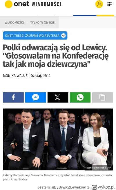 JestemTuByDrwicZLewakow - Elektorat lewicy wybiera konfe. Z skrajnosci w skrajnosc ( ...