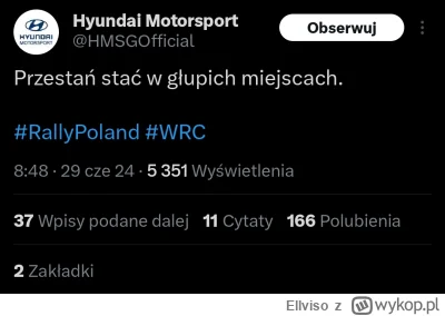 Ellviso - Kiedy patokibice tak #!$%@?ą, że nawet oficjalny profil Hyundai Motorsport ...