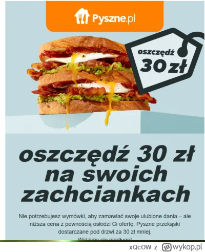 xQcOW - sprzedam kod na pyszne.pl o wartości 30 zł *ważny do 30.11.2025

#pysznepl #k...