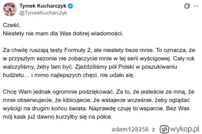 adam128256 - No to lipa, pozostaje nam cieszyć się z Bilińskiego w F2.
#f1 #f2