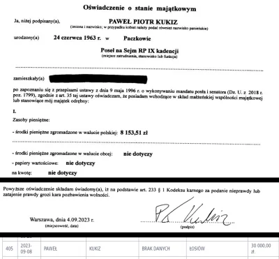 the_red - 4 września w oświadczeniu majątkowym deklaruje posiadanie 8 tys. zł. oszczę...