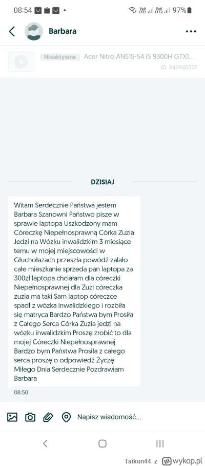 Taikun44 - Co odpisać?

#kiciochpyta #olx