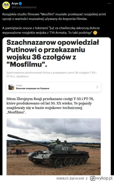 mleko3-2procent - Rosyjskie studio filmowe "Mosfilm" musiało przekazać rosyjskiej arm...