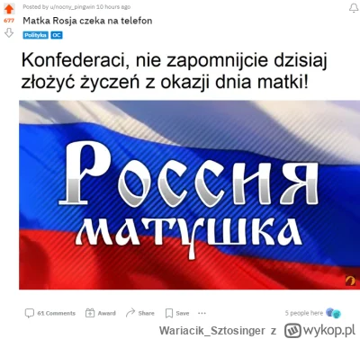 WariacikSztosinger - Użytkownik nocnypingwin i r/polska z rigczem XDDDD
#bekazkonfede...