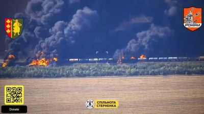 Mikuuuus - >Tak dziś płonął rosyjski pociąg z paliwem w obwodzie zaporoskim🔥Chwała U...