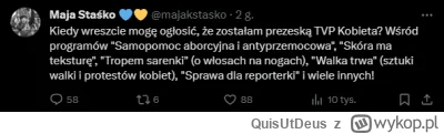 QuisUtDeus - #bekazlewactwa 
Prezenterka godna nowej tęczowej reżimówki.