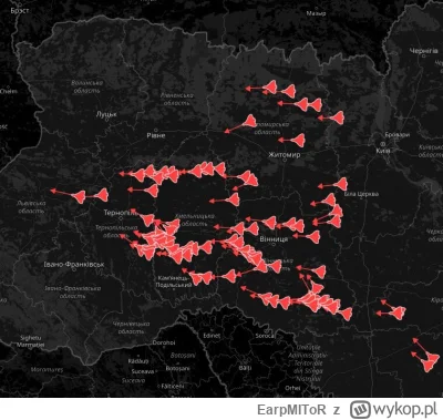 EarpMIToR - sporo dronów leci w stronę lwowa 
#ukraina #rosja