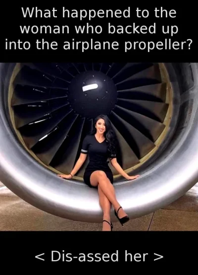 osetnik - What happened to the woman who backed up into the airplane propeller?

SPOI...