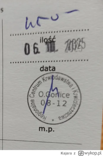 Kajara - 63 161 - 450 = 62 711
Data donacji - 06.10.2025
Rodzaj donacji - krew pełna
...