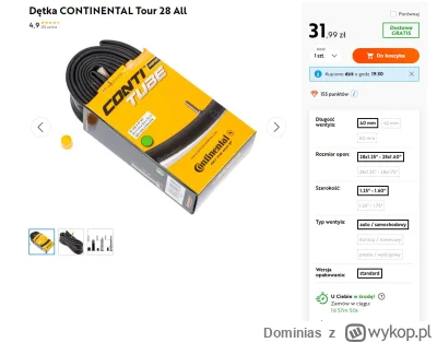 Dominias - @Paczekwmasle: @G06DbT czy ta dętka będzie odpowiednia do opon Conti gp500...