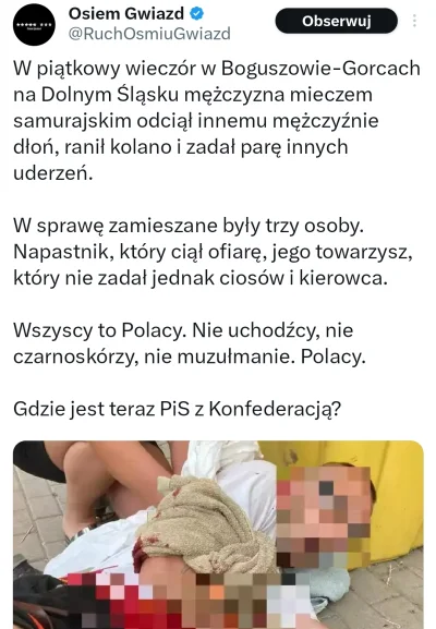 officer_K - Czy k0nfederacja już grzeje temat o POLAKACH atakujących ludzi mieczami s...