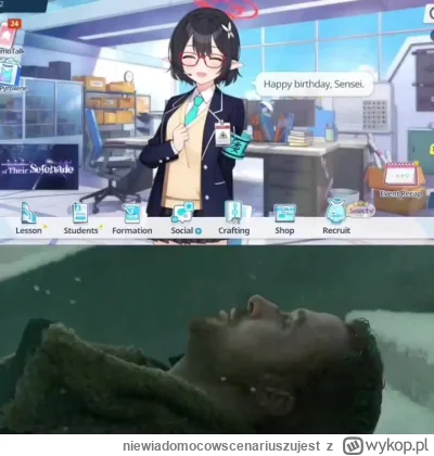 niewiadomocowscenariuszujest - #randomanimeshit #bluearchive #anime

Ech...