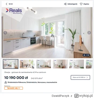 DawidParzyk - Mamy rekord w Warszawie 242 619 zł/m²!

Ciekawe jak wpłynie to na rapor...