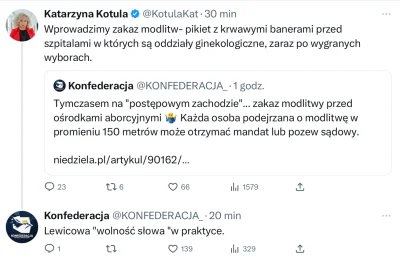 L3stko - Szybko poszło. Posłanka Lewicy pisze, ze wprowadzą zakaz modlitw przed szpit...