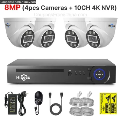 n____S - ❗ Hiseeu PK-4HC715 PK-4HC718 5MP/8MP 4K PoE ONVIF CCTV Camera Kit
〽️ Cena: 2...