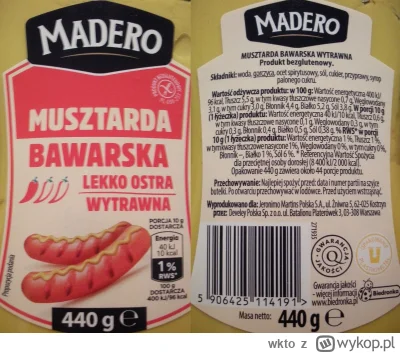 wkto - #listaproduktow
#musztarda bawarska, lekko ostra, wytrawna Madero #biedronka
a...