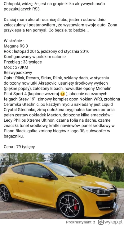 Prokrastynant - @Atreyu akurat auto było wystawione za 79 tys. w czerwcu 2020 i on je...