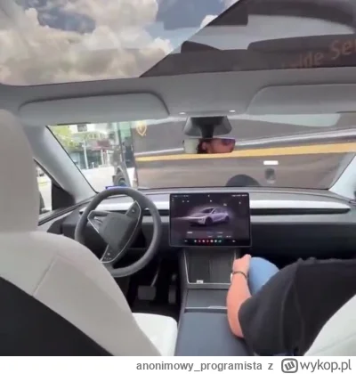 anonimowy_programista - Osoba monitorująca Robotaxi interweniuje podczas gdy, Robotax...