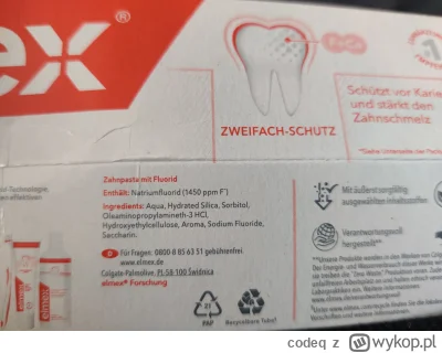 codeq - Pasta kupiona pół roku temu w DE. Jak widać skład też zmieniony.