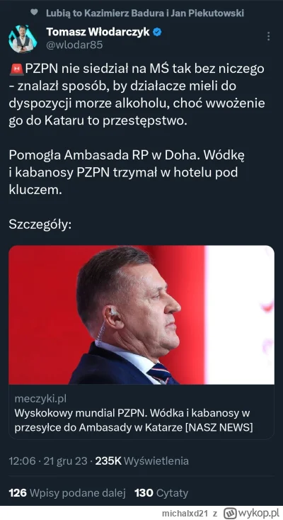 michalxd21 - I właśnie widzicie wy, jakim prymitywem jest Kwiatkowski. Kilkanaście la...