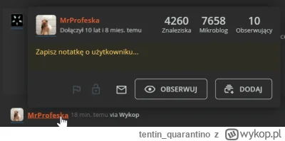 tentin_quarantino - >widze jeszcze że po najechaniu na nick użytkownika kolorek nie z...