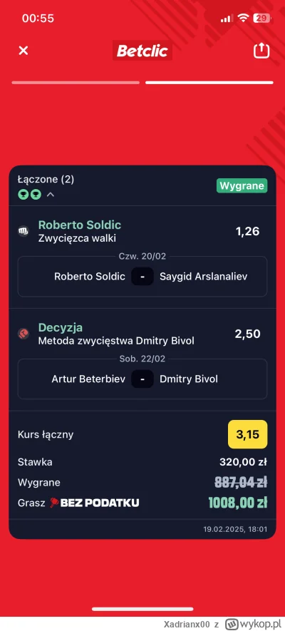 Xadrianx00 - #boks super Emocje . Piękna walka :)