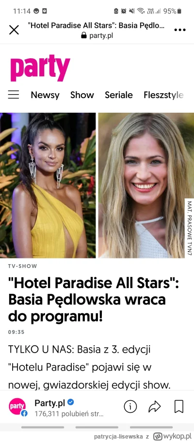 patrycja-lisewska - Pierwsza uczestniczka potwierdzona
#hotelparadiseallstars #hotelp...