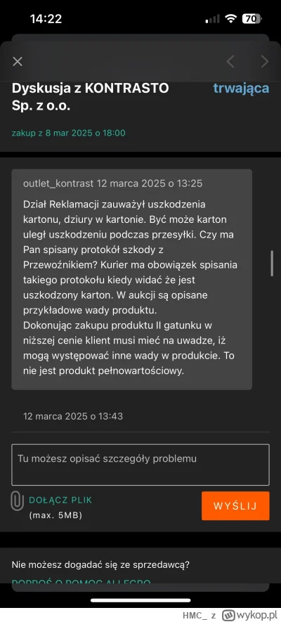 HMC - @joekey @Pracujezdalnie_chyba nie chcę bronić kurierów, ale chcieli przyklepać ...