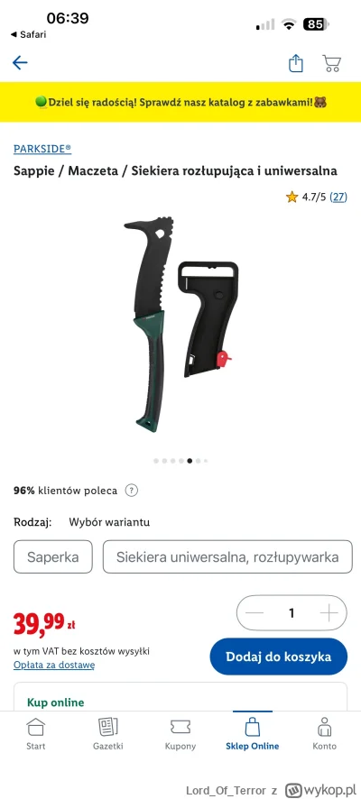 LordOfTerror - @alexmich teraz w lidlu mają maczety