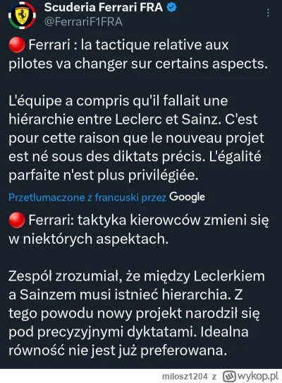 milosz1204 - Wieści z Maranello( ͡° ͜ʖ ͡°). Koniec wolnej amerykanki( ͡° ͜ʖ ͡°).

#f1...